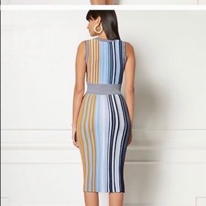 Eva Mendez Collection Felicia Stripe Sweater Dress Size S
